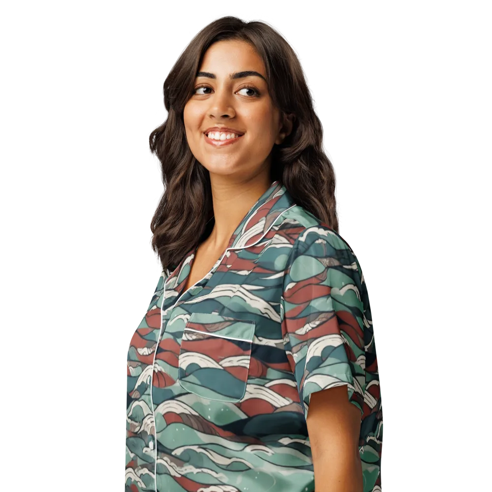 Tidewatch on Women's Short Sleeve Pajama Top — Left Front