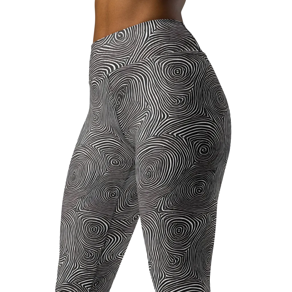 Obsidian Rings on Yoga Leggings — Left Front