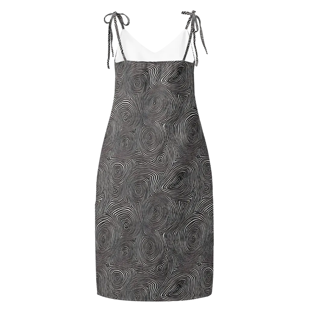 Obsidian Rings on Slip Dress — Back