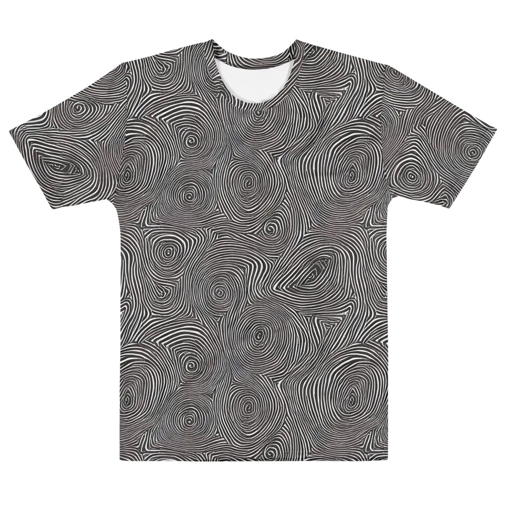 Obsidian Rings on Men's Cotton Crew Neck T-Shirt — Front