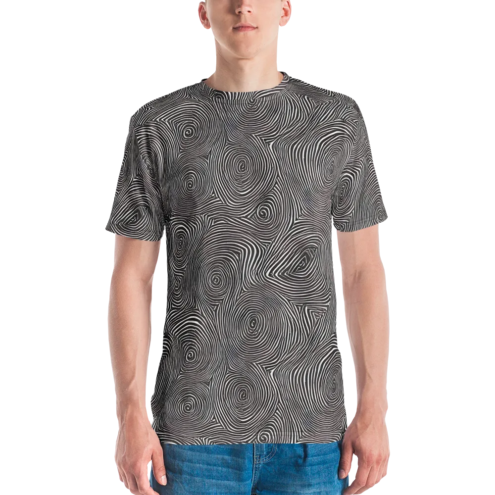 Obsidian Rings on Men's Crew Neck T-Shirt — Front