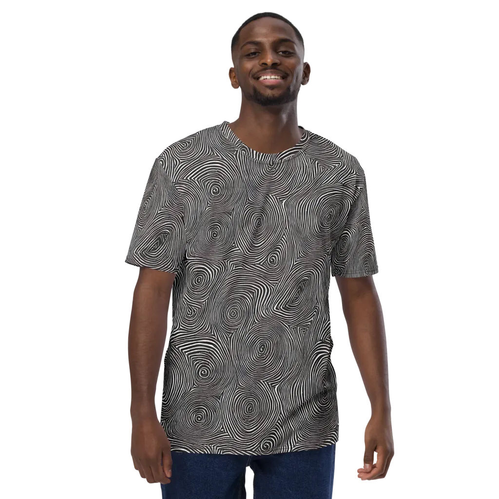 Obsidian Rings on Men's Crew Neck T-Shirt — Front