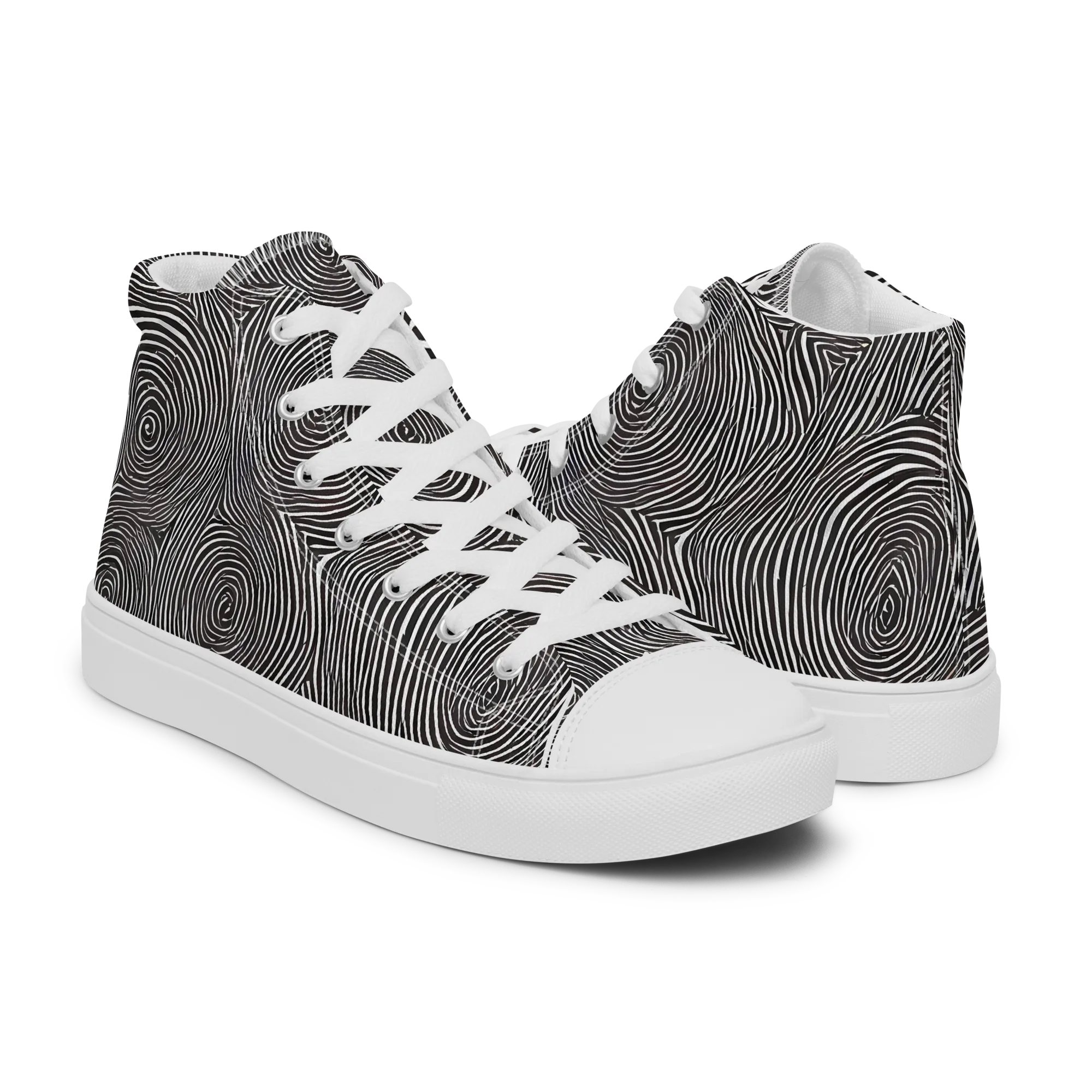 Obsidian Rings on Men's High Top Canvas Shoes — Right
