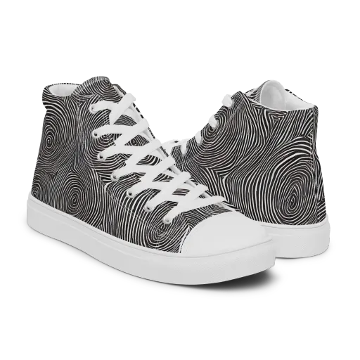Obsidian Rings on a Men's High Top Canvas Shoes
