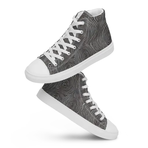 Obsidian Rings on a Women's High Top Canvas Shoes