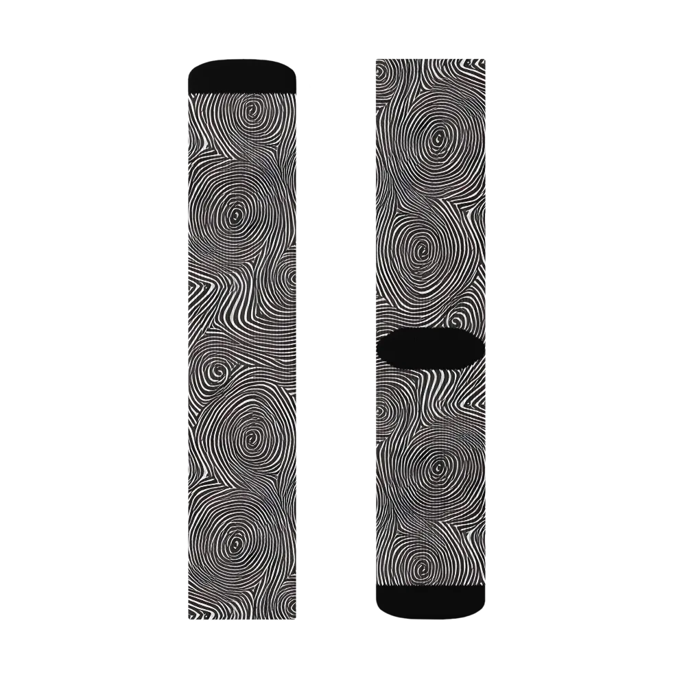 Obsidian Rings on Socks — Left Sock