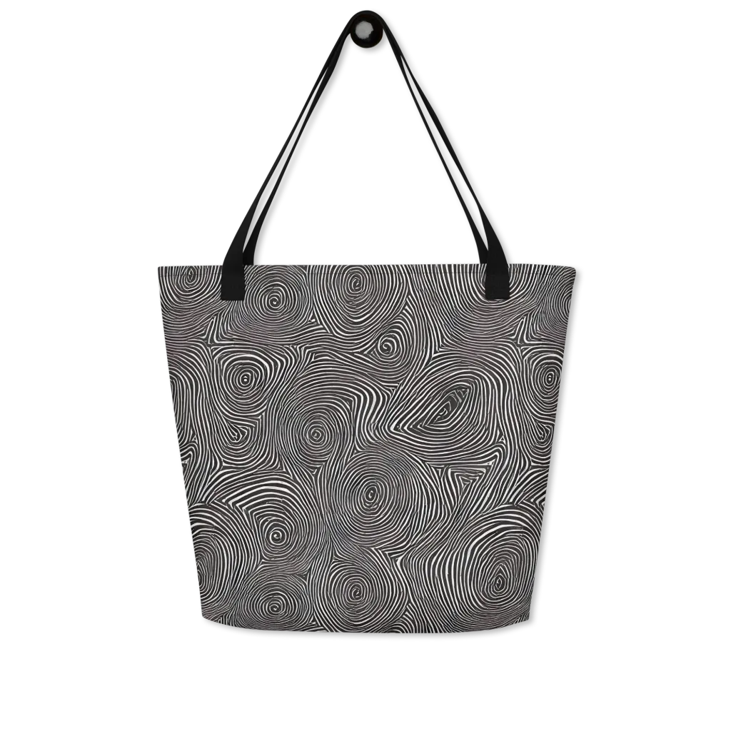 Obsidian Rings on Large Tote Bag W/ Pocket — Front