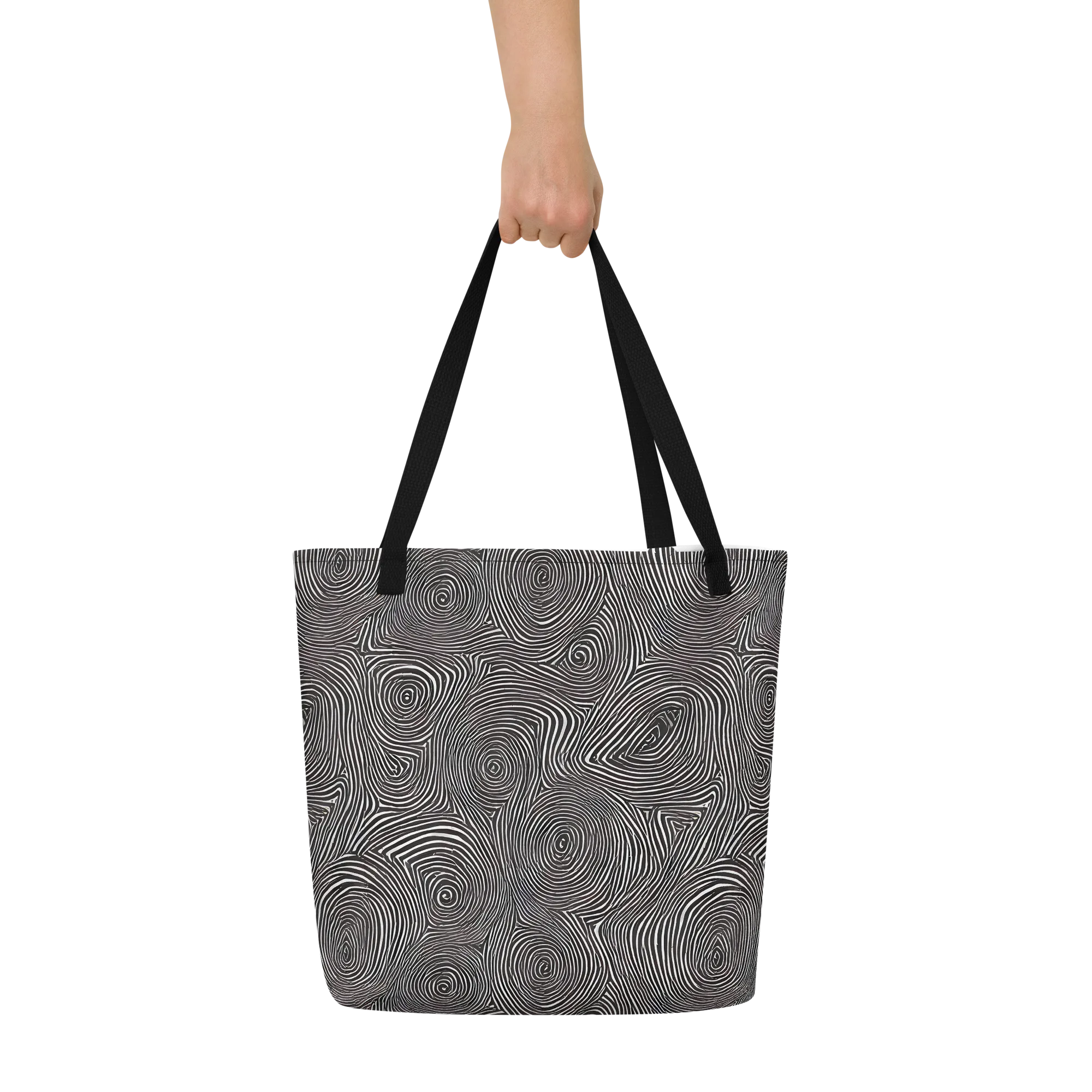 Obsidian Rings on Large Tote Bag W/ Pocket — Front
