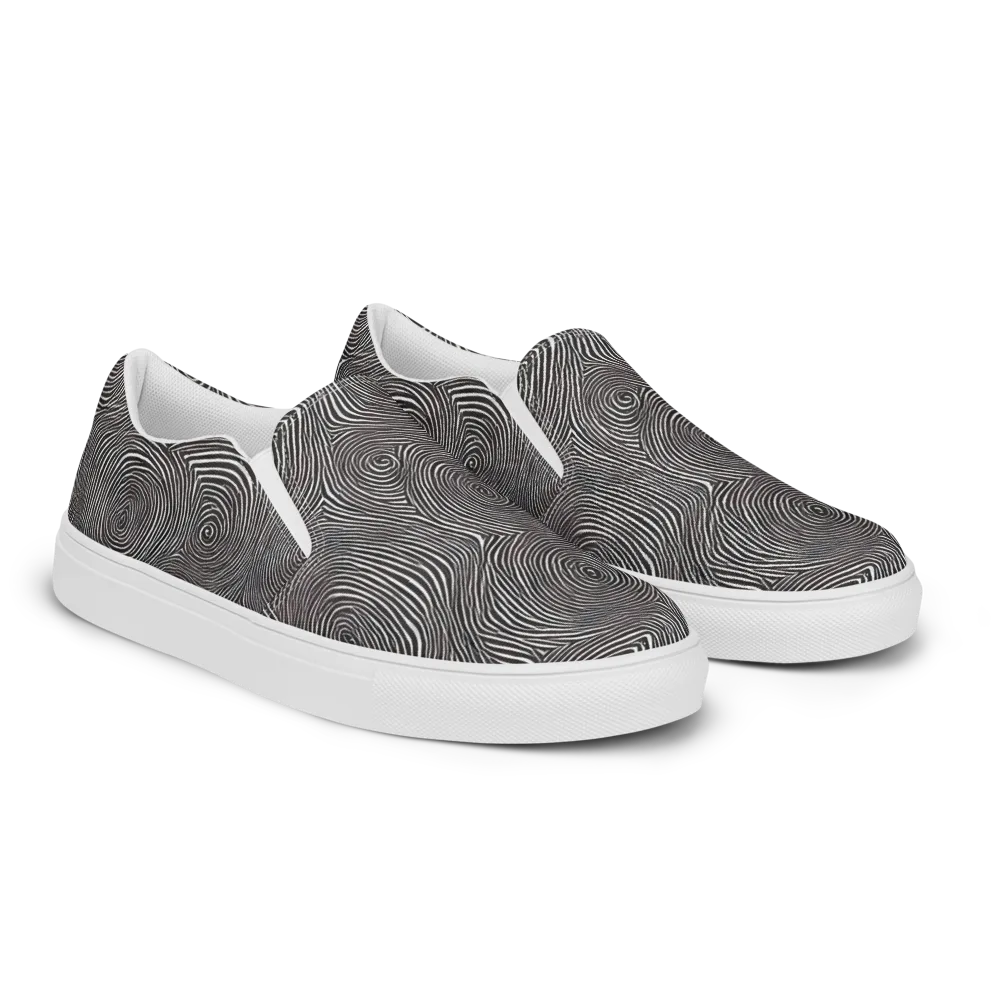 Obsidian Rings on Women's Slip-On Canvas Shoes — Right Front