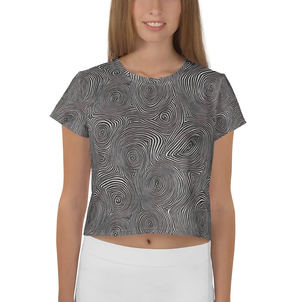 Obsidian Rings on Crop Tee — Front