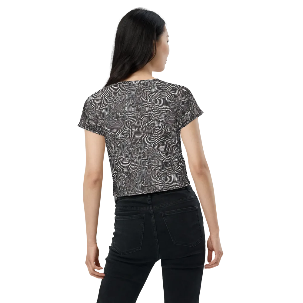 Obsidian Rings on Crop Tee — Back
