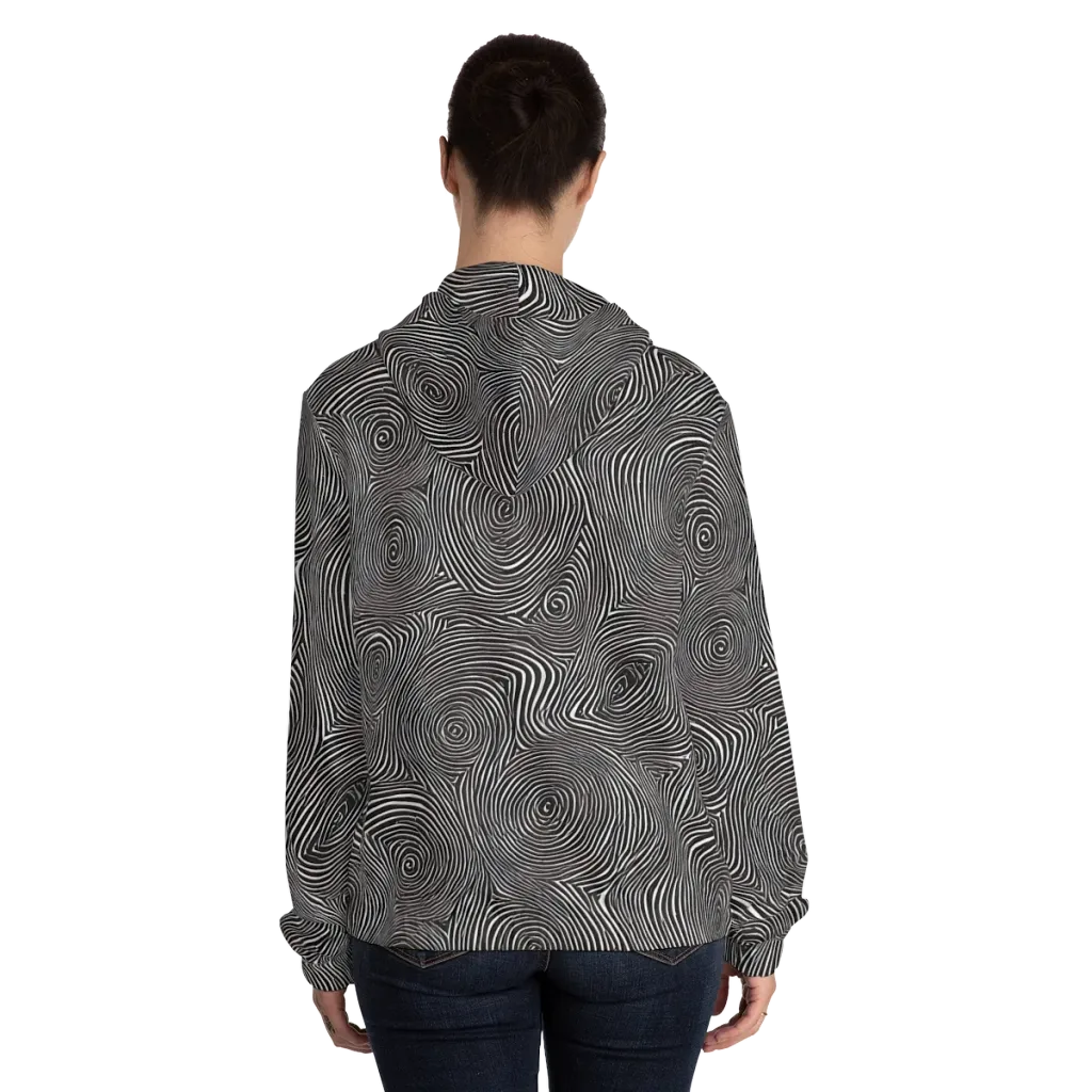 Obsidian Rings on Women's Full-Zip Hoodie — Back On Person
