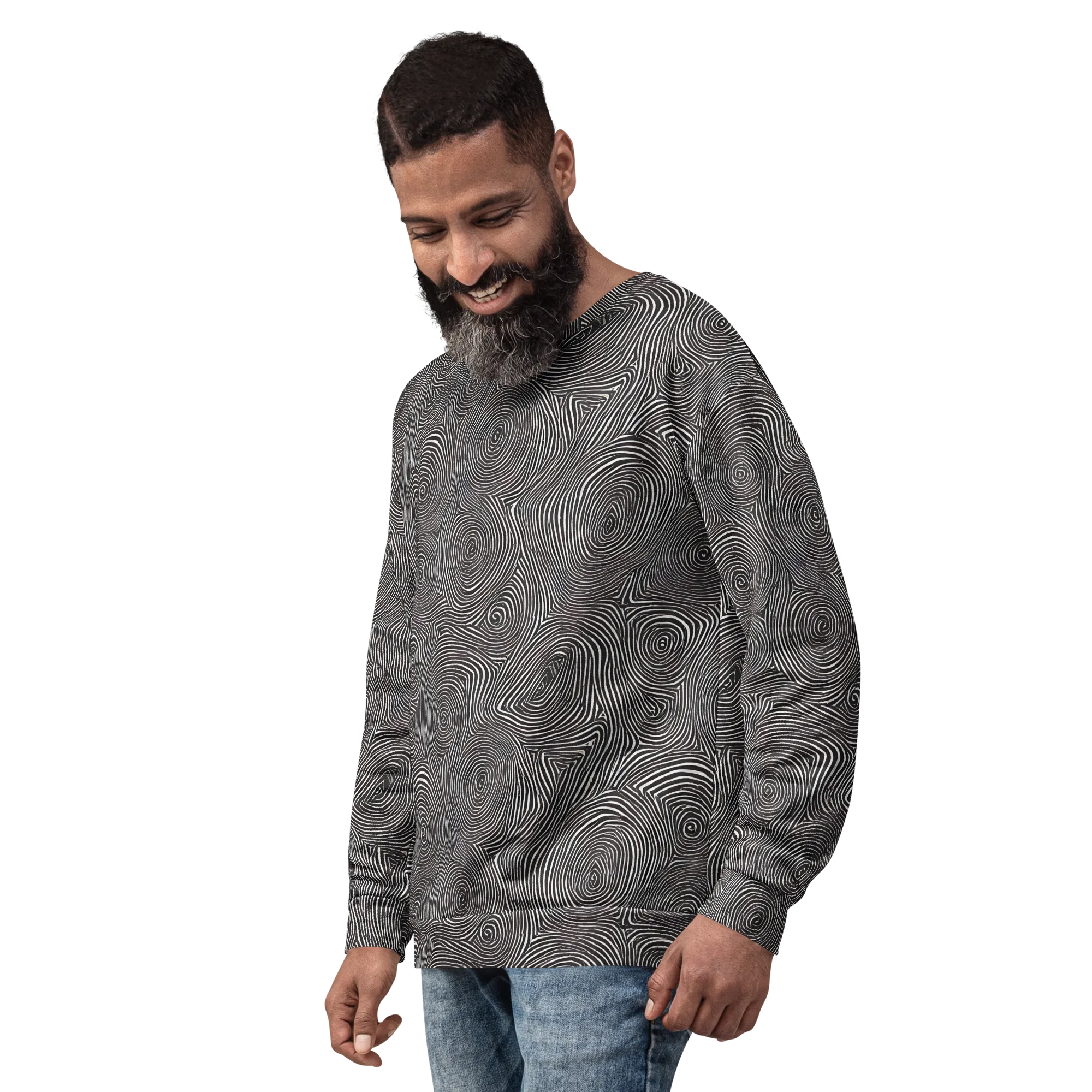 Obsidian Rings on Sweatshirt — Left Front