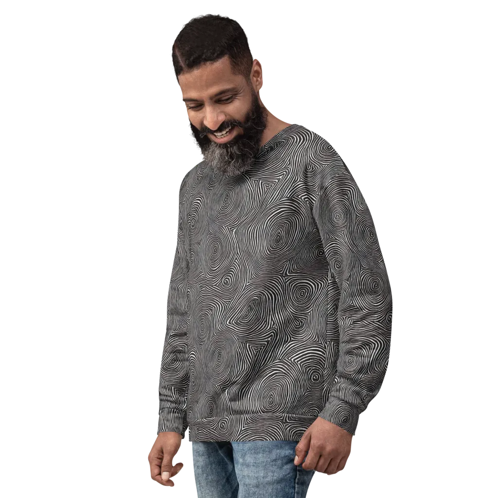Obsidian Rings on Sweatshirt — Left Front