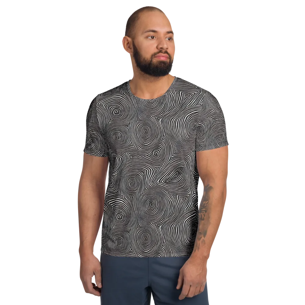 Obsidian Rings on Men's Athletic T-Shirt — Front