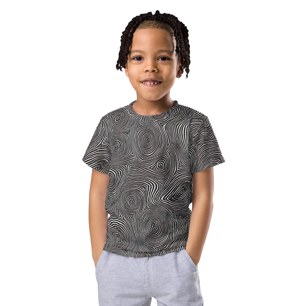Obsidian Rings on Kids Crew Neck T-Shirt — Front