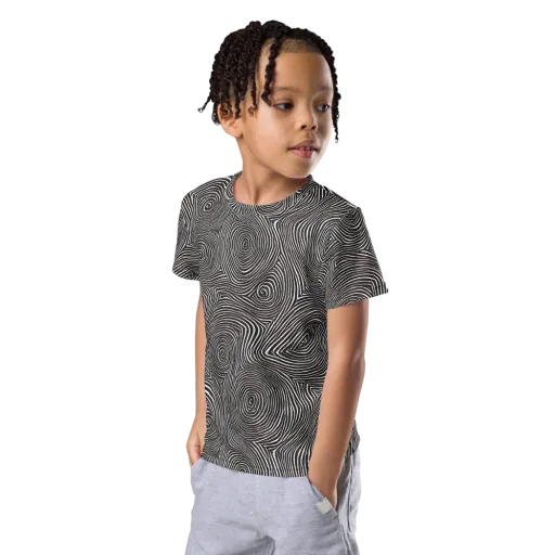 Obsidian Rings on a Kids Crew Neck T-Shirt
