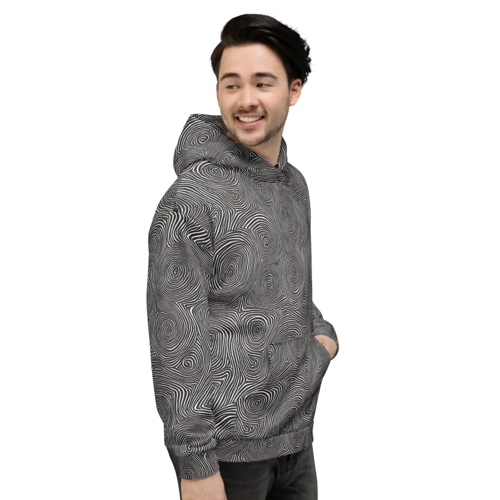 Obsidian Rings on Hoodie — Right