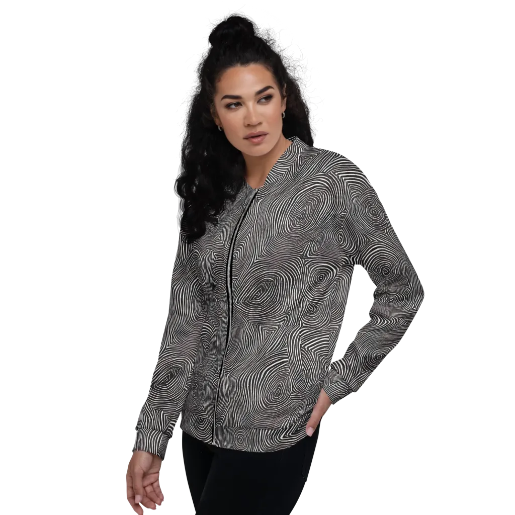 Obsidian Rings on Bomber Jacket — Left