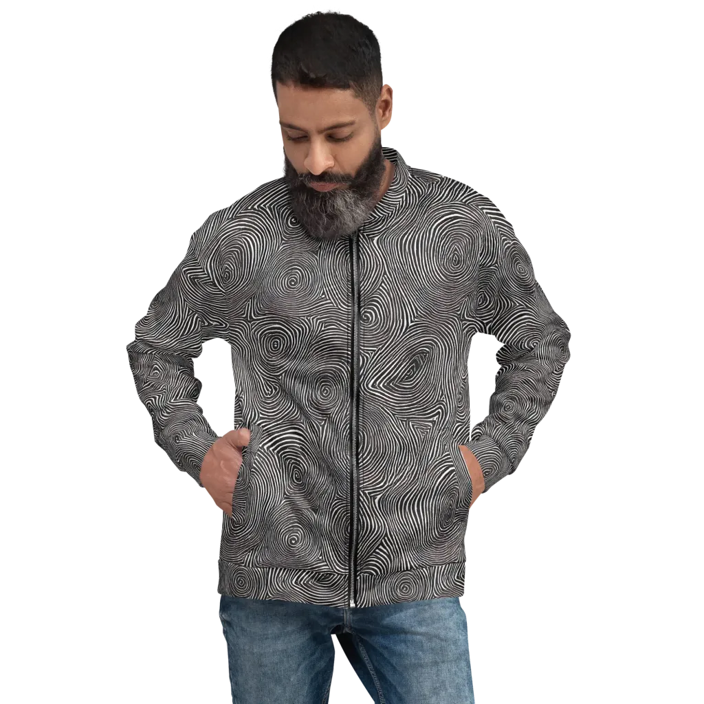 Obsidian Rings on Bomber Jacket — Front