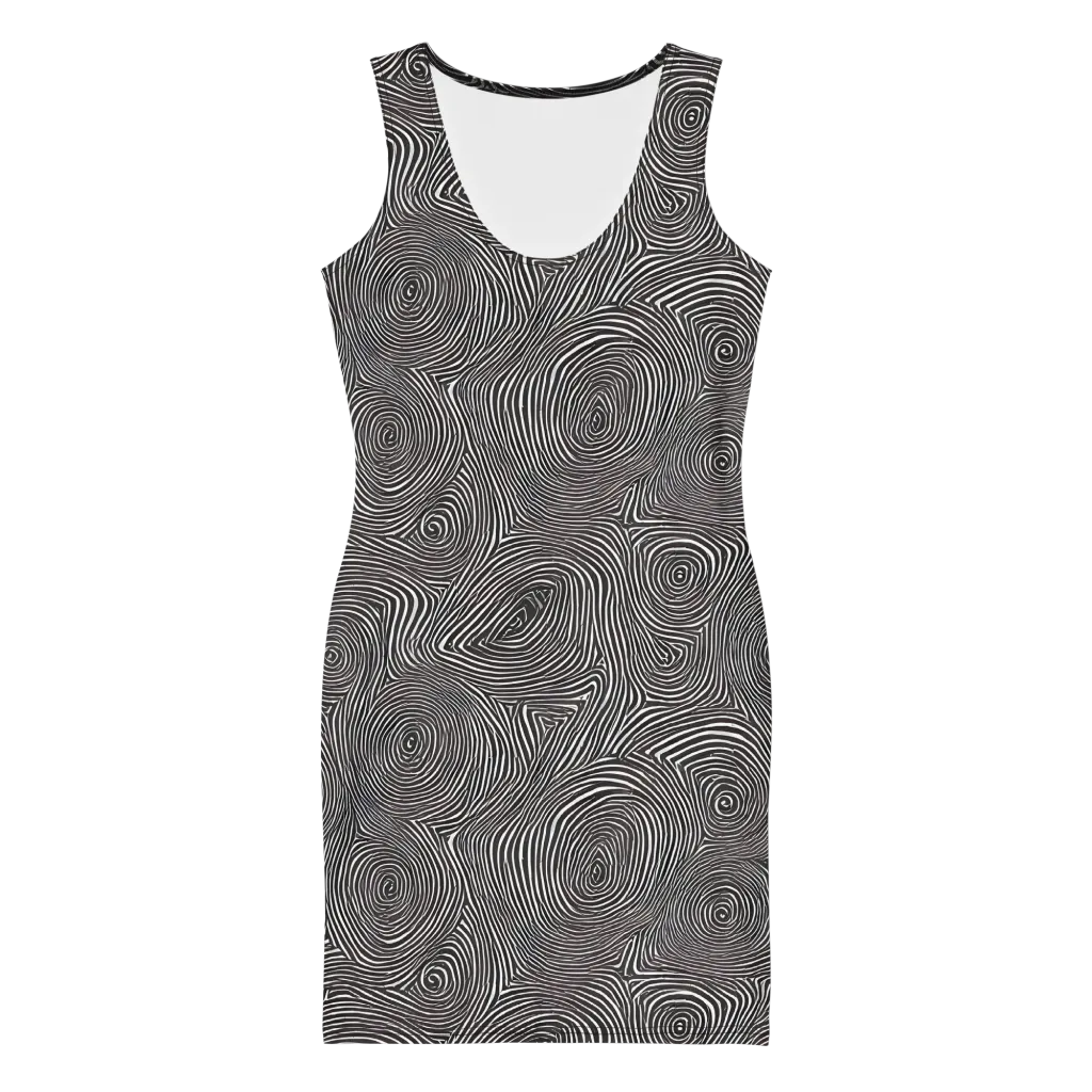 Obsidian Rings on Bodycon Dress — Front