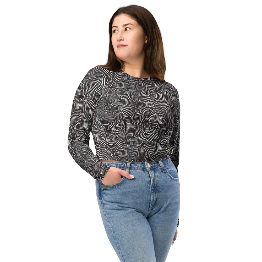 Obsidian Rings on Long Sleeve Crop Top — Front
