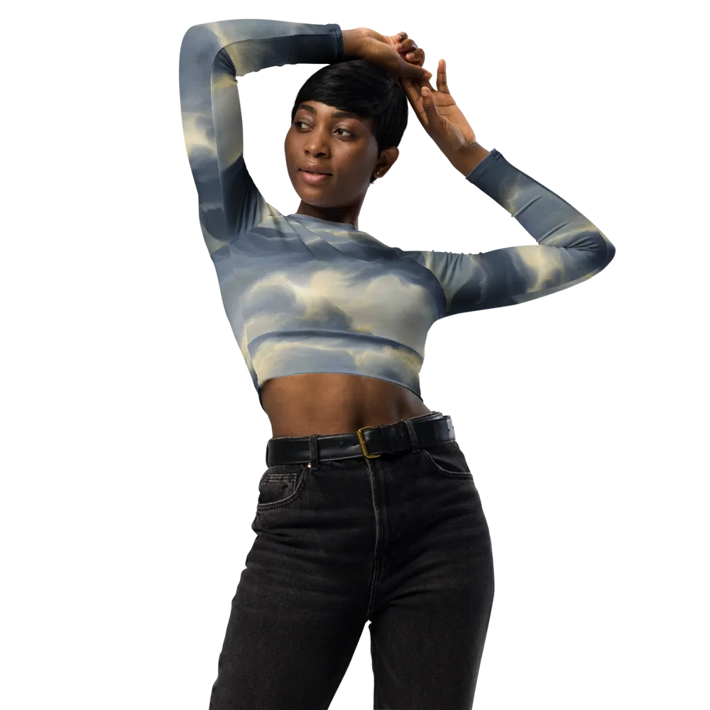 Cloudwater on Long Sleeve Crop Top — Front