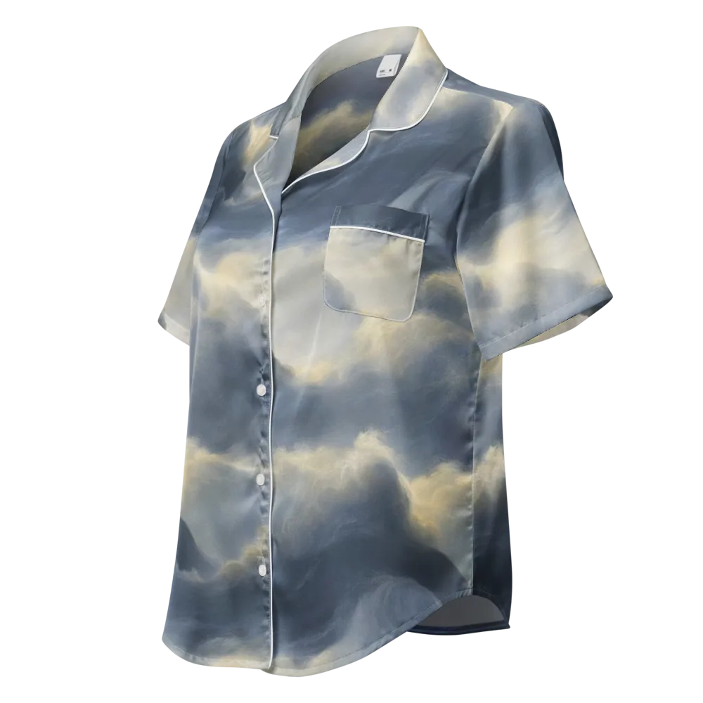 Cloudwater on Women's Short Sleeve Pajama Top — Left Front