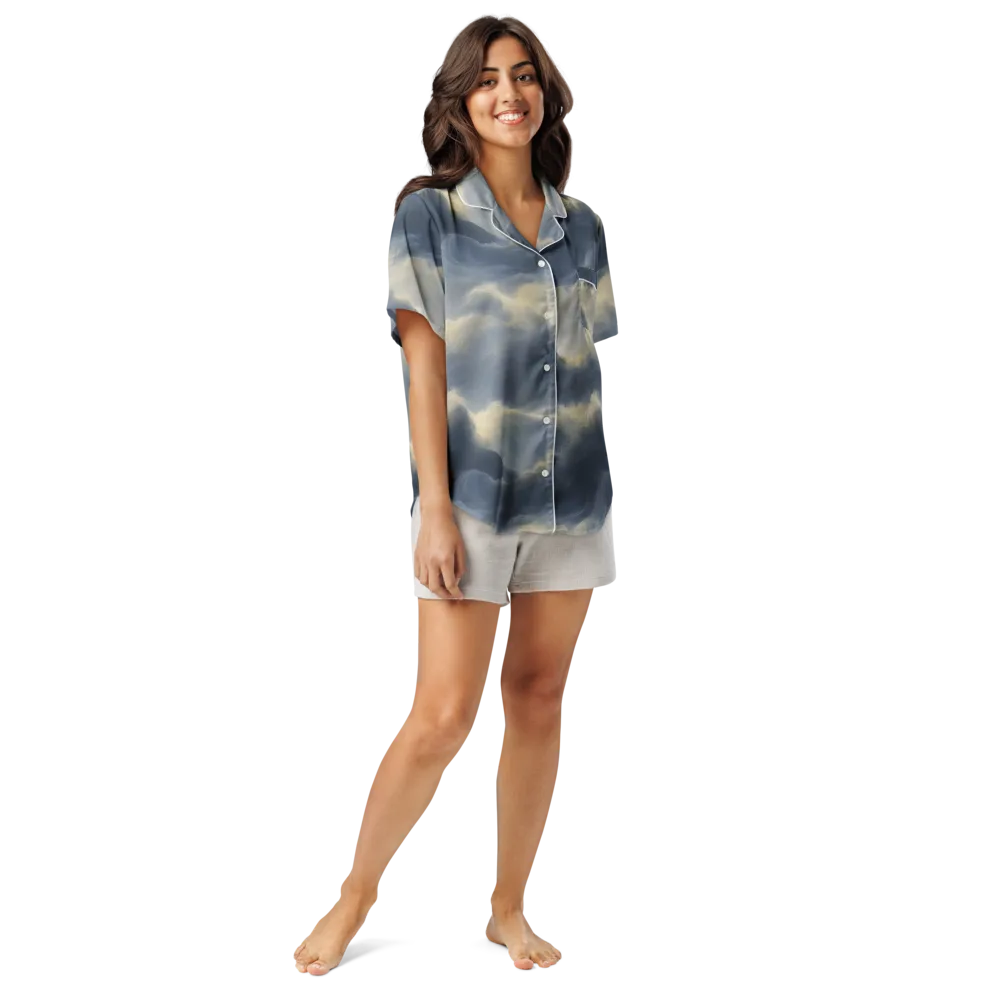 Cloudwater on Women's Short Sleeve Pajama Top — Front