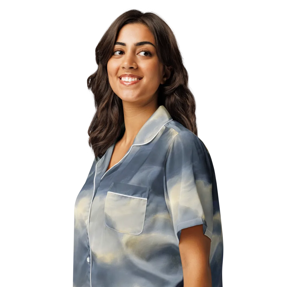 Cloudwater on Women's Short Sleeve Pajama Top — Left Front
