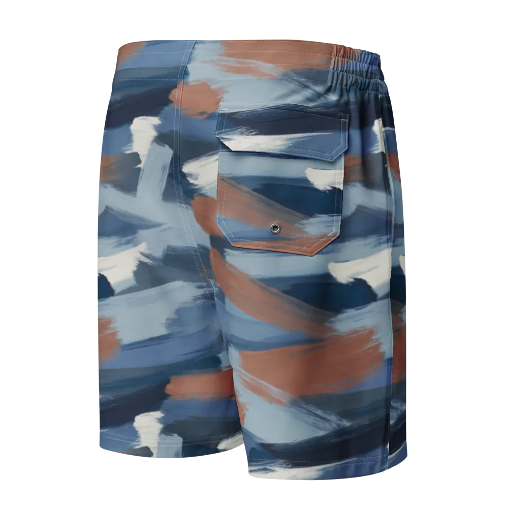 Indigo Brush Current on Men's Board Shorts — Back