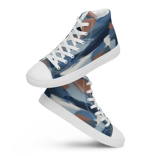 Indigo Brush Current on a Women's High Top Canvas Shoes