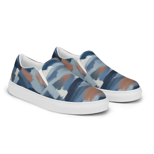 Indigo Brush Current on a Men's Slip-On Canvas Shoes
