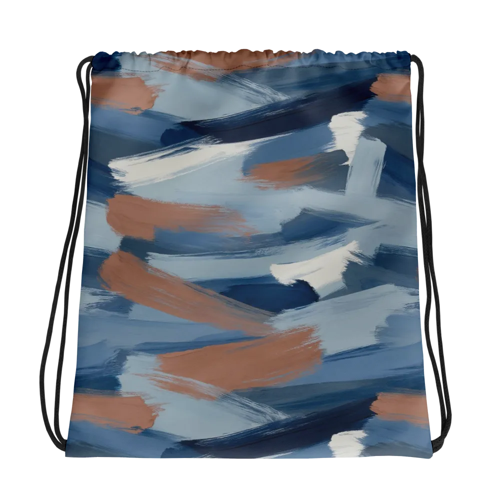 Indigo Brush Current on Drawstring Bag — Photo