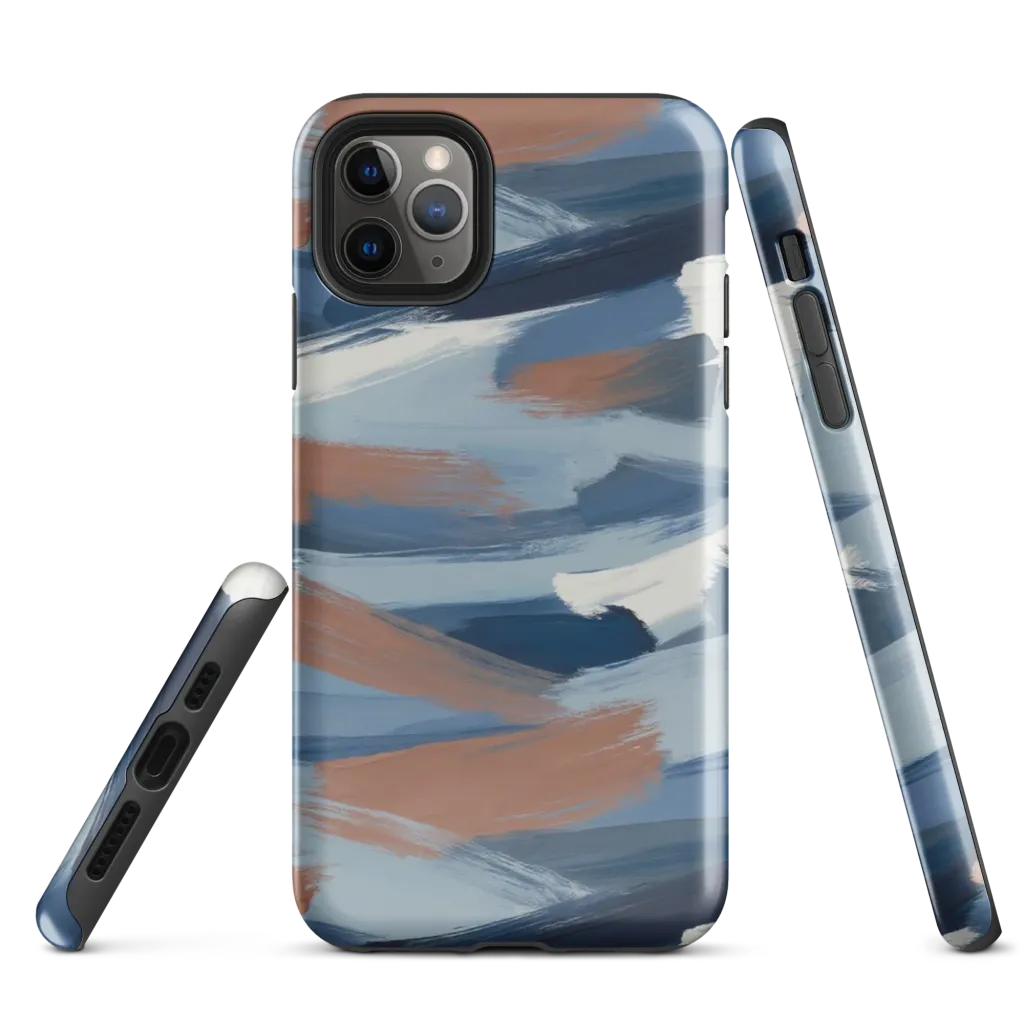 Indigo Brush Current on Tough Case for iPhone® — Front