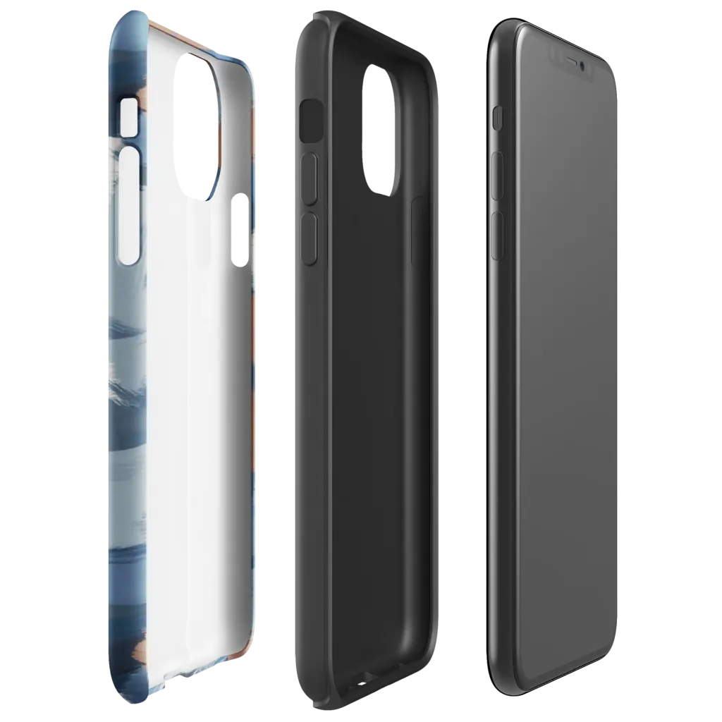 Indigo Brush Current on Tough Case for iPhone® — Right
