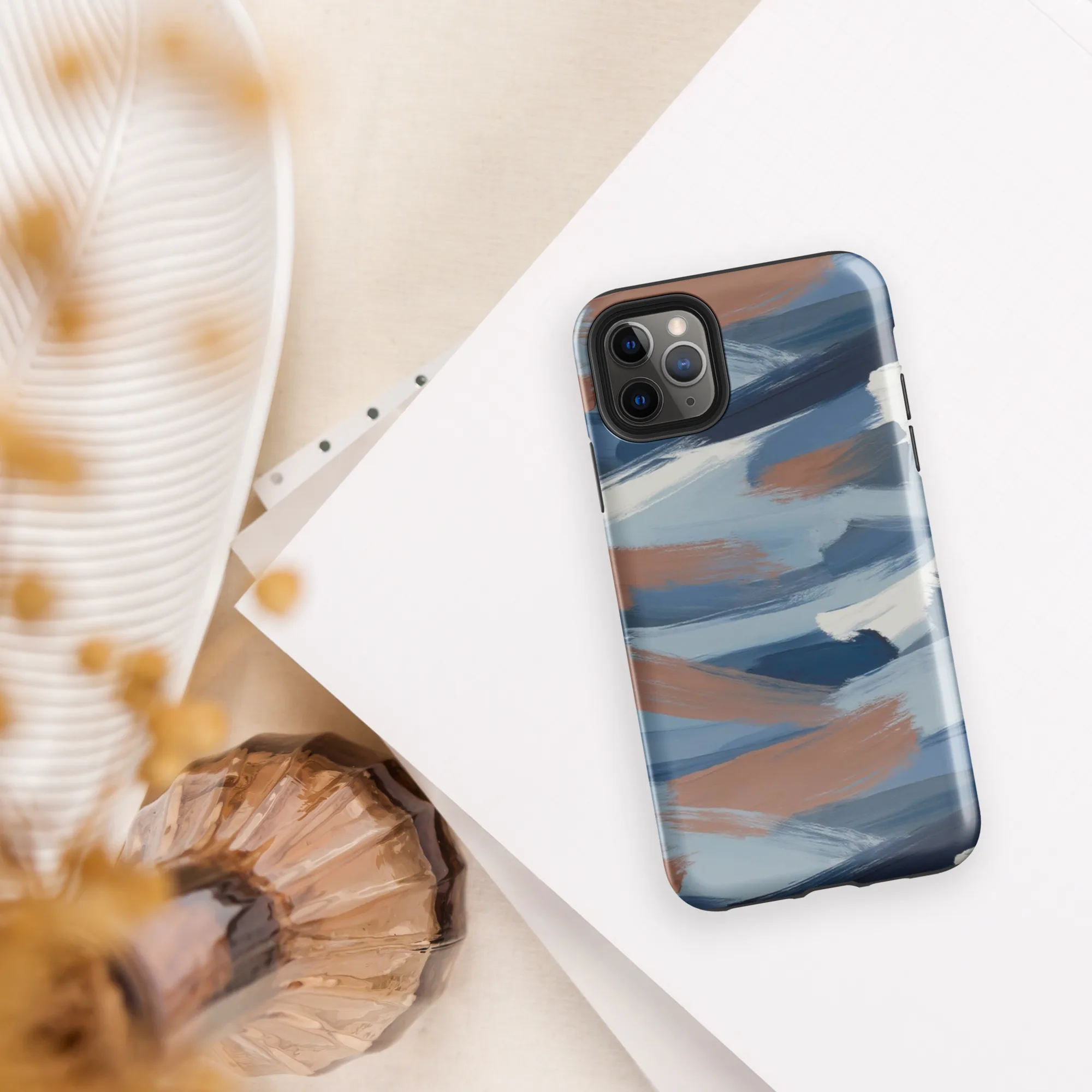 Indigo Brush Current on Tough Case for iPhone® — Front
