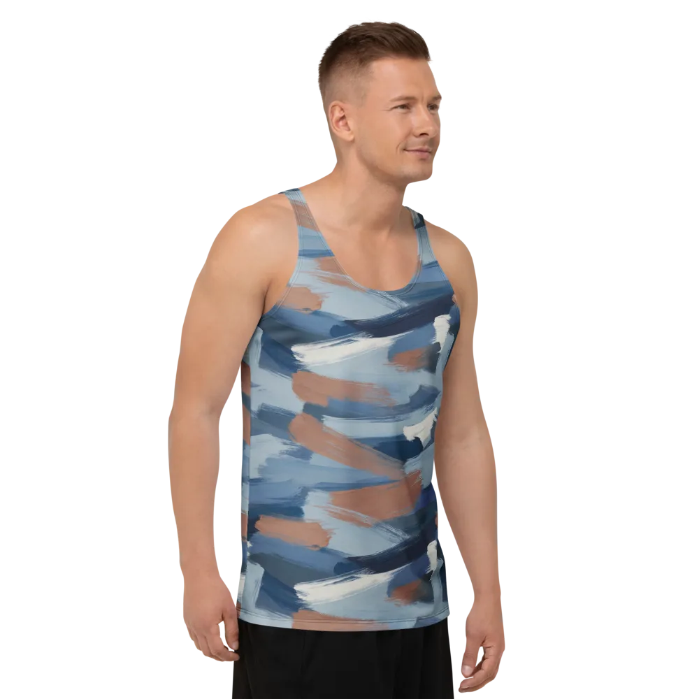 Indigo Brush Current on Men's Tank Top — Right Front