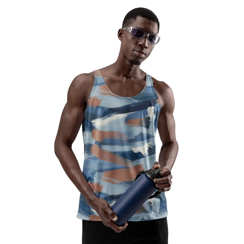 Indigo Brush Current on Men's Tank Top — Front