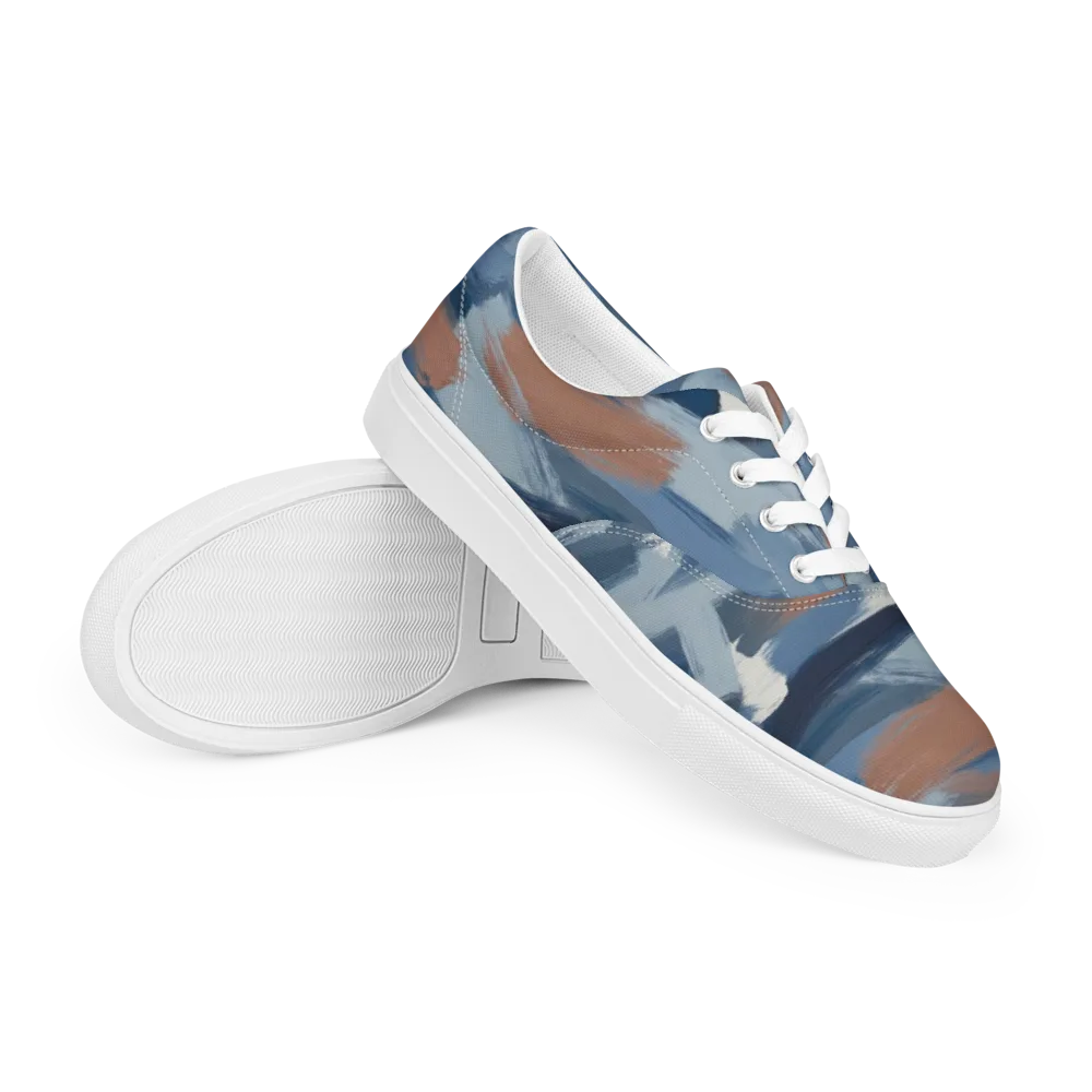Indigo Brush Current on Men's Lace-Up Canvas Shoes — Right Front