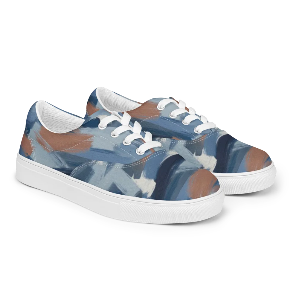Indigo Brush Current on Men's Lace-Up Canvas Shoes — Right Front