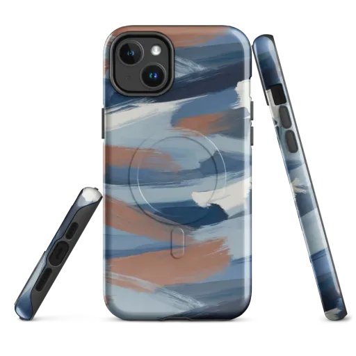 Indigo Brush Current on a MagSafe Tough Case for iPhone®