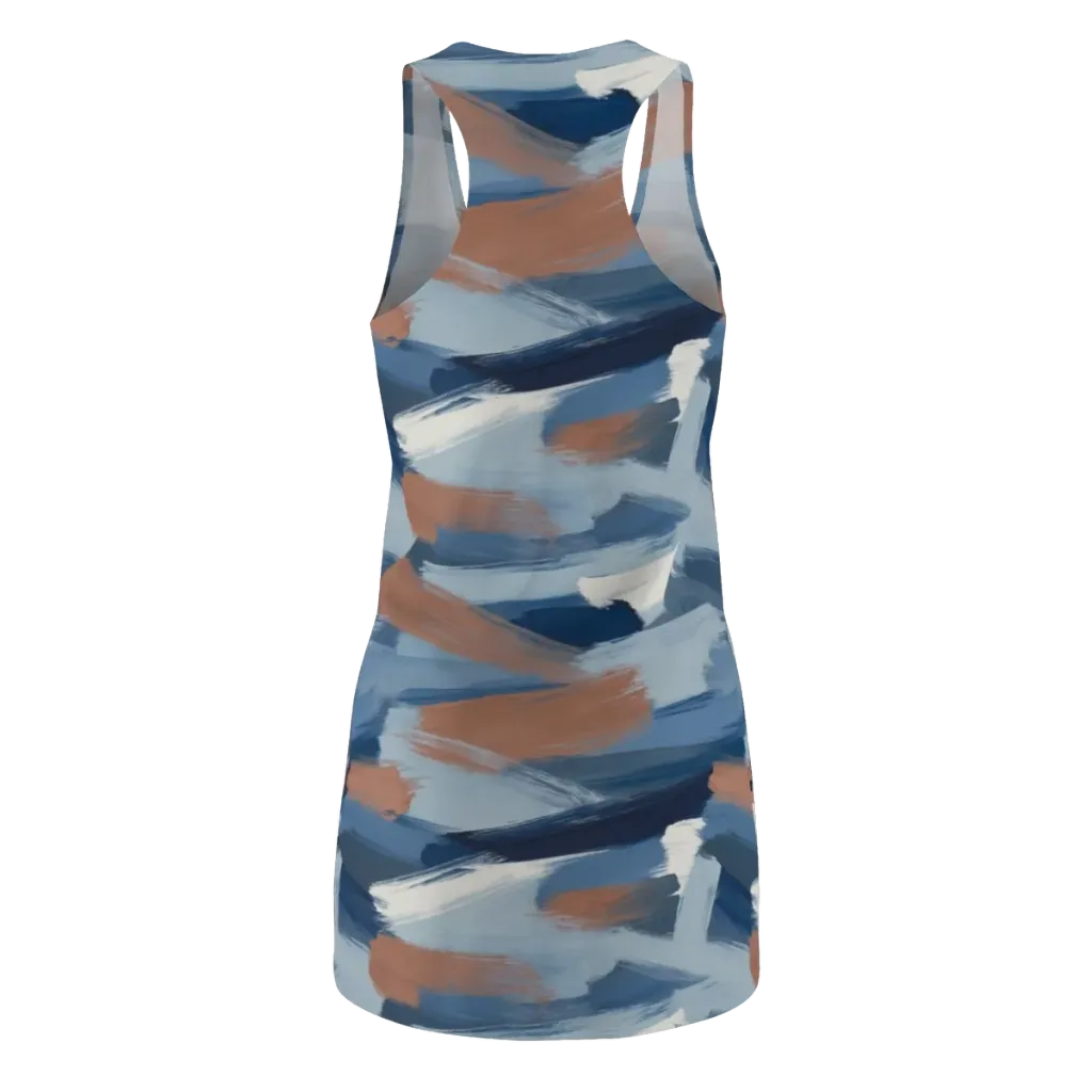 Indigo Brush Current on Racerback Dress — Back