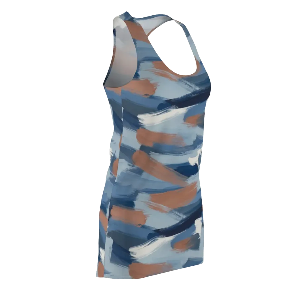 Indigo Brush Current on Racerback Dress — Front Side