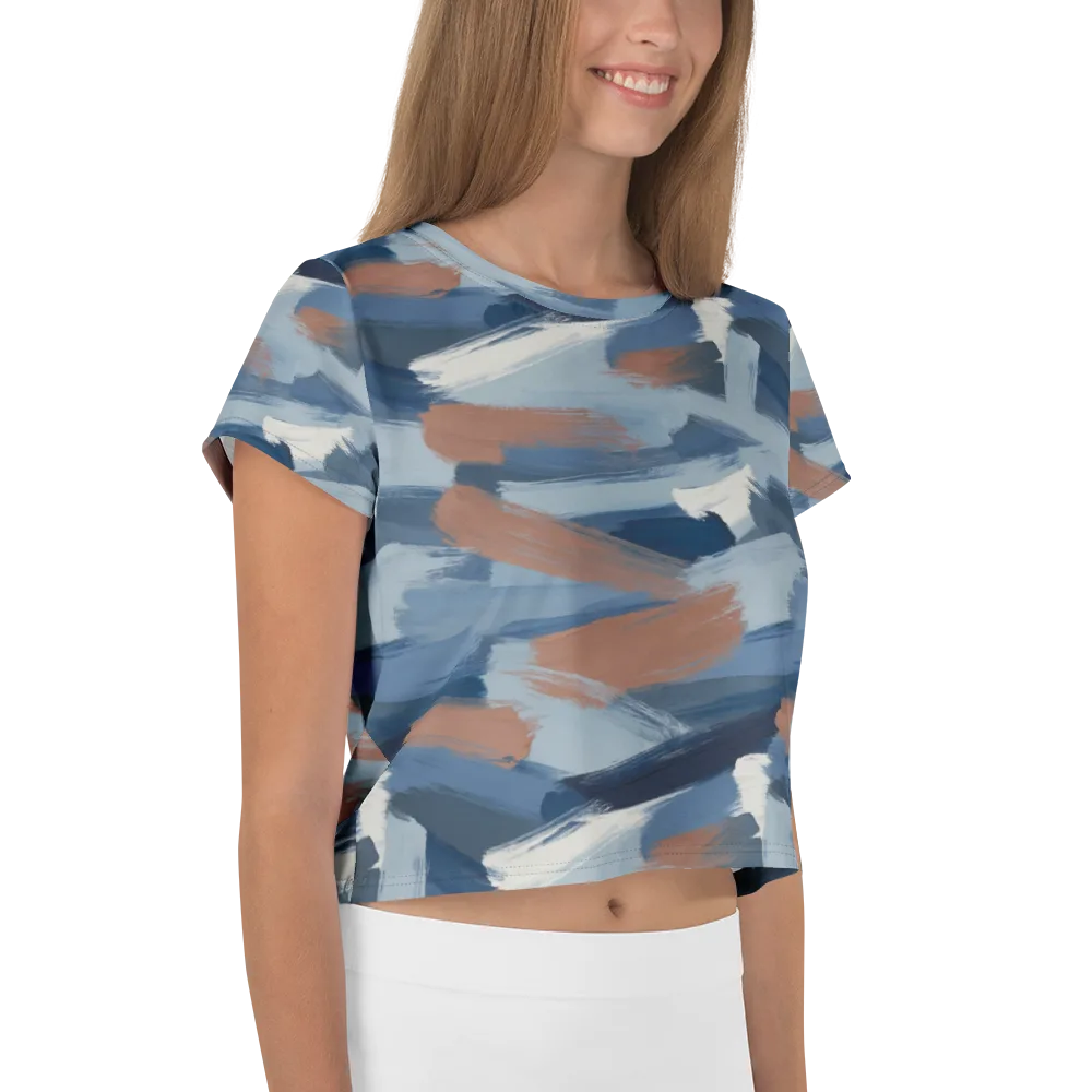 Indigo Brush Current on Crop Tee — Right