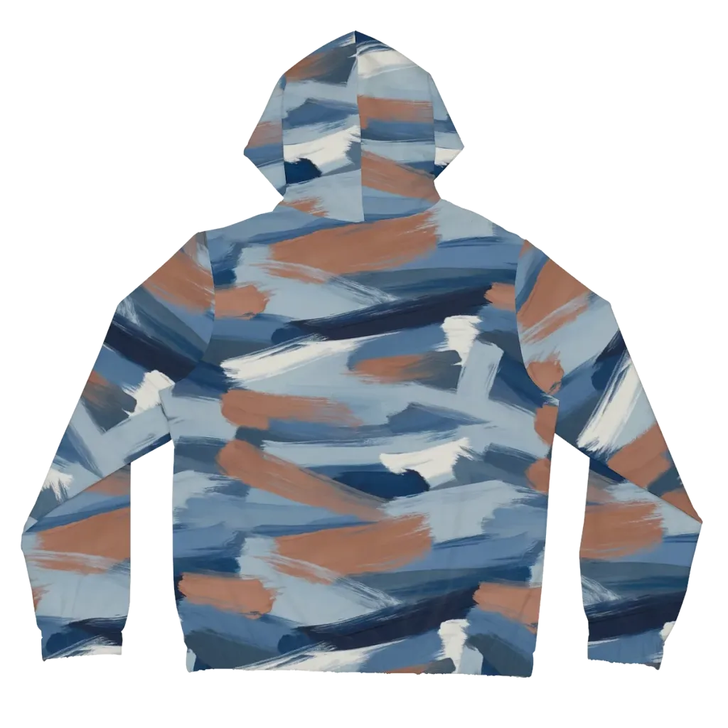 Indigo Brush Current on Women's Full-Zip Hoodie — Back