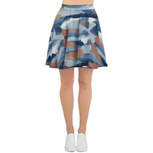 Indigo Brush Current on a Skater Skirt