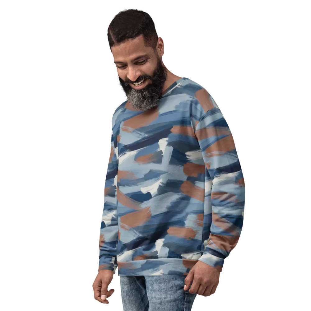 Indigo Brush Current on Sweatshirt — Left Front