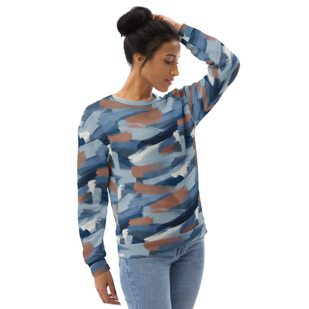 Indigo Brush Current on Sweatshirt — Right Front