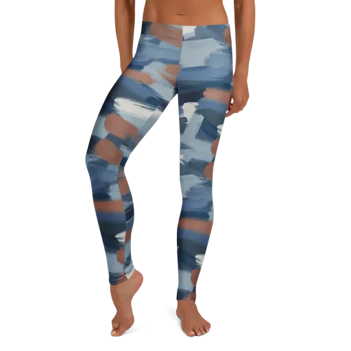 Indigo Brush Current on a Leggings
